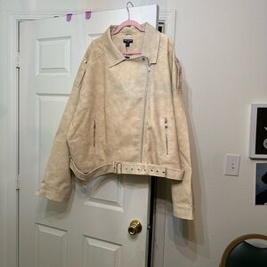 Faux Suede plus size 24 cream color jacket brand new